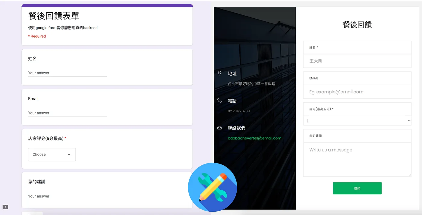嫌Google Form太醜？那就把他當後台吧XD（圖 1）
