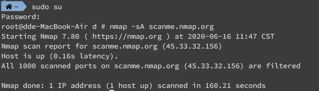 Nmap 常用來確認防火牆以及哪些port有打開(圖 7)