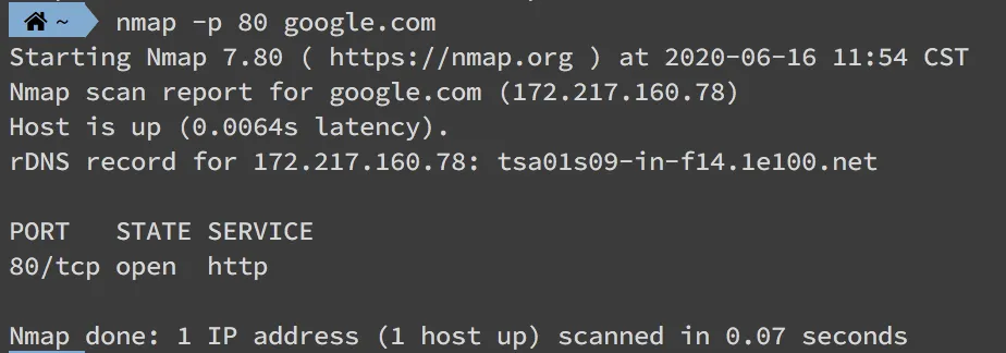 Nmap 常用來確認防火牆以及哪些port有打開(圖 8)
