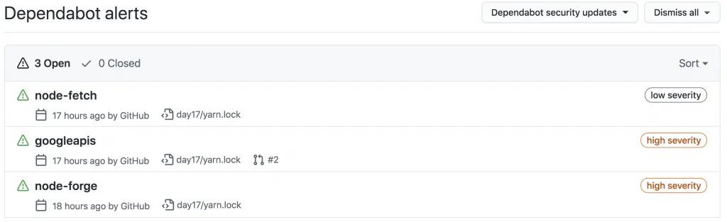 1. 了解 github 警告通知的原因並處理(圖 1)