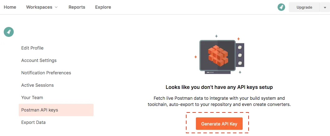 STEP 2 : 產生 Postman API key（圖 27）