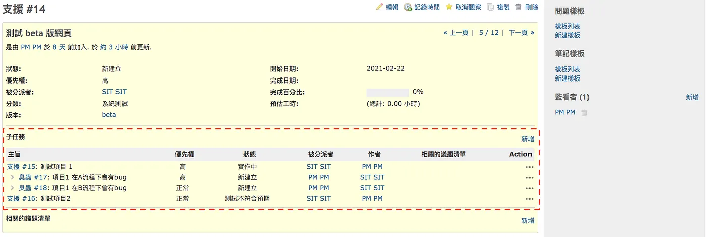 五、Redmine Issue View Columns（圖 15）