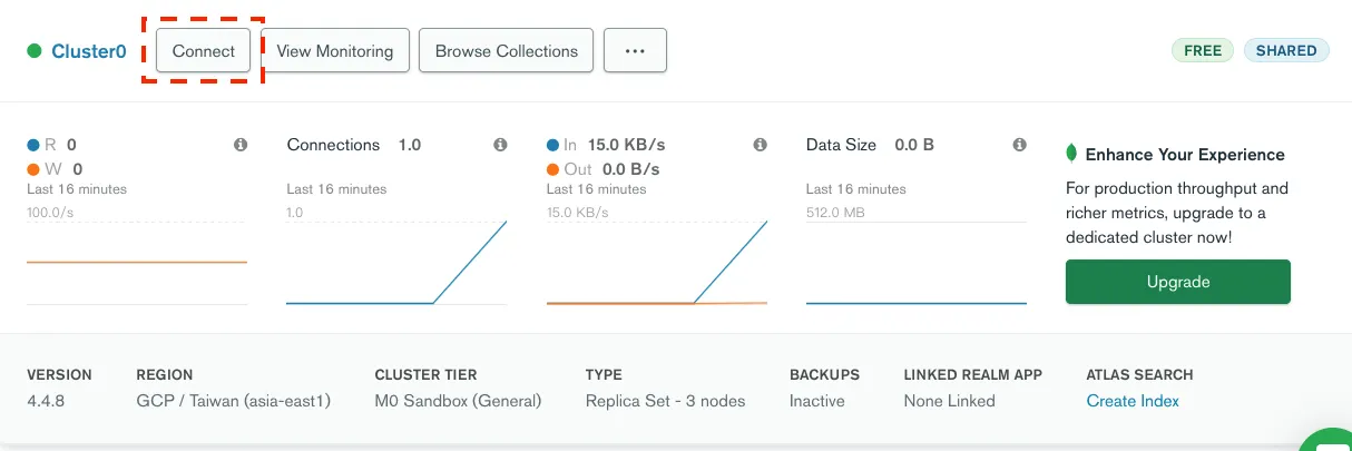 一、建立雲端 MongoDB(圖 18)
