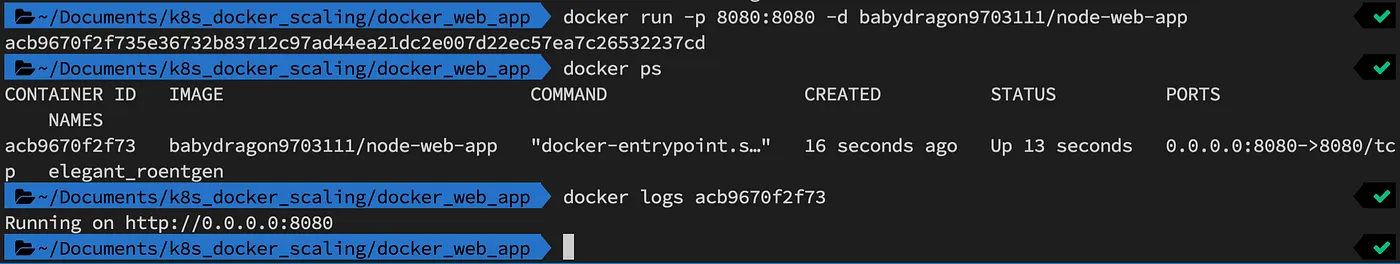 確認 Docker Image 運行狀態，並進入網址確認畫面如預期（圖 7）