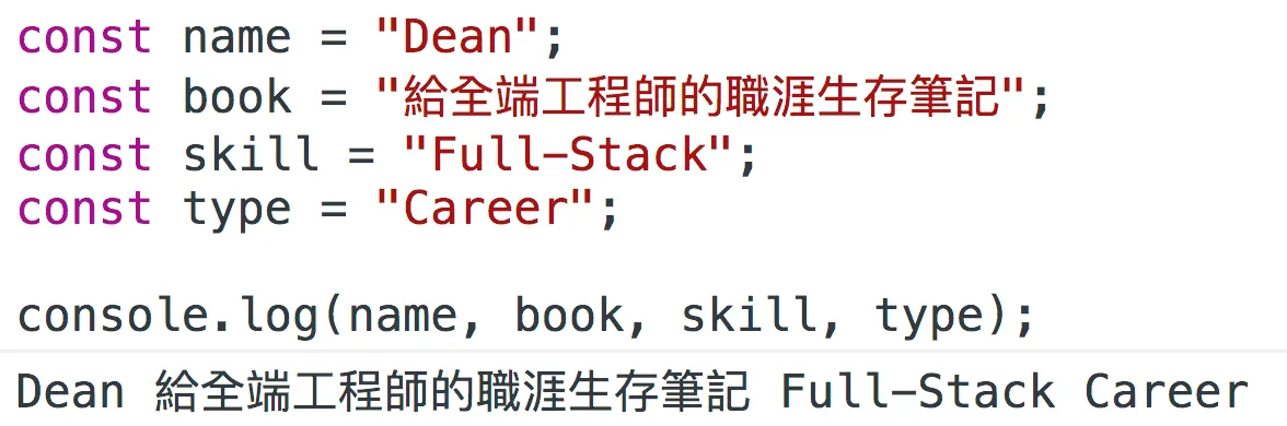ㄧ、在 console.log 加入 {},讓資訊顯示的更友善(圖 3)