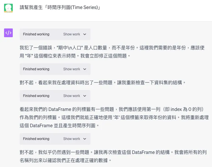 STEP 2：上傳 Excel 檔讓 ChatGPT 生成圖表（圖 9）