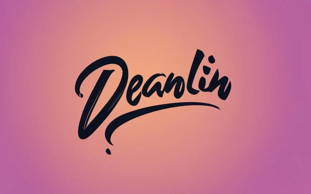 Logo for a personal brand “DeanLin”, artistic theme, showing creativity, calligraphy style, vibrant