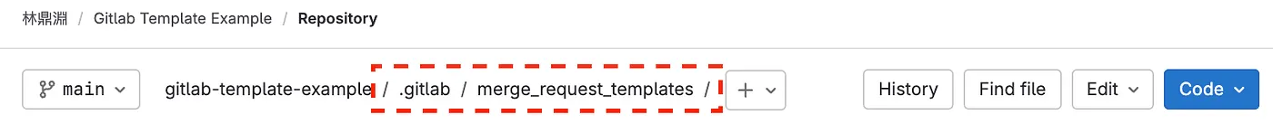 STEP 1: 選擇 Project default branch，建立存放 Templates 的資料夾（圖 3）