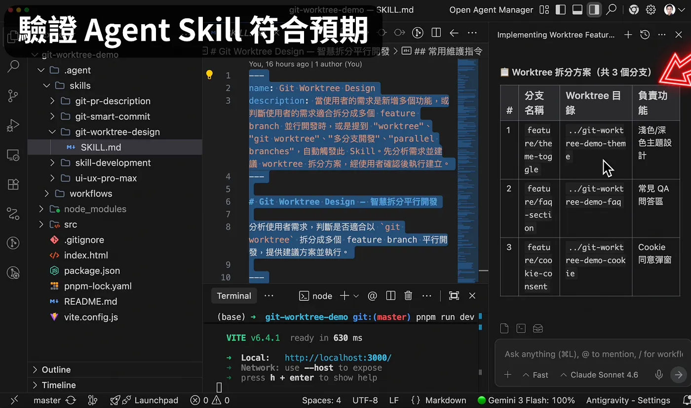 ③ Agent Skill:自動建立分支與開發規格(圖 25)