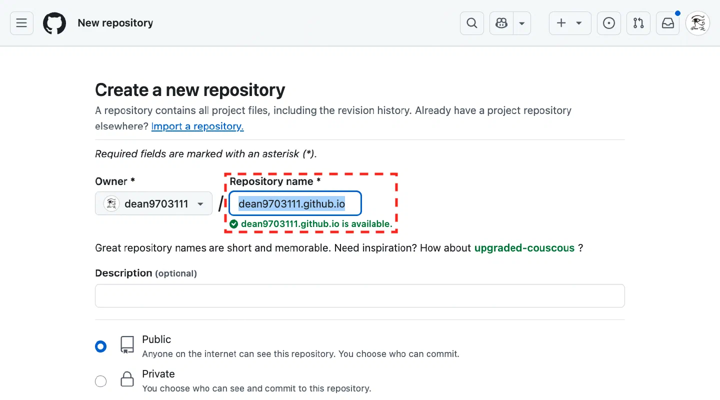 GitHub 建立以帳號命名的 github.io 儲存庫