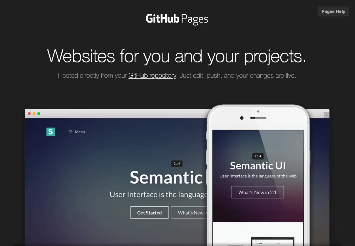 GitHub Pages 官方網站首頁